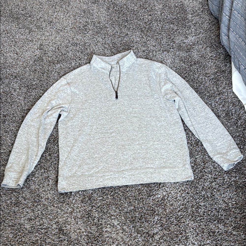 Greg Norman Collection Gray Zip Up Sweater Soft Knit